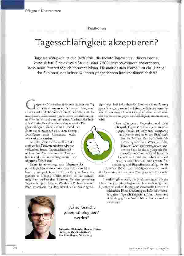 Vorschauseite 1: Tagesschiäfrigkeit akzeptieren?