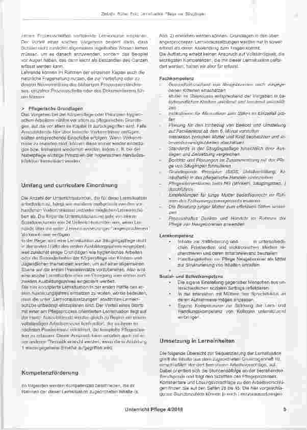 Vorschauseite 4: Lernsituation: Pflege von Säuglingen