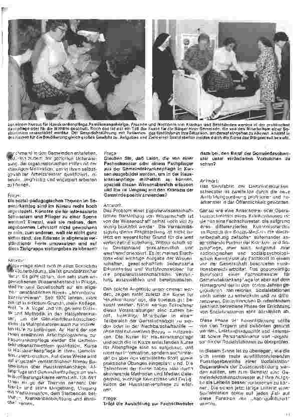 Vorschauseite 2: Das Seminar f. Gemeindekrankenpflege der Arenberger Caritasvereinigung Interview mit Prof.Dr. Georg Wodraschke