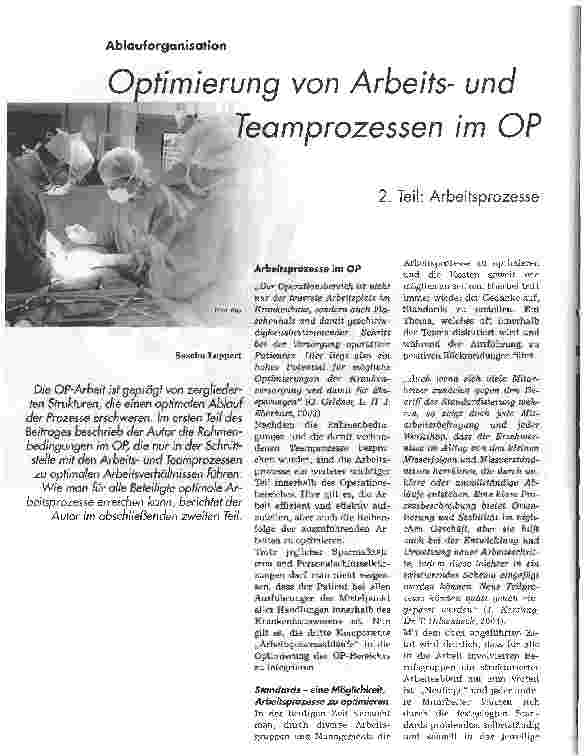 Vorschauseite 1: Optimierung von Arbeitsund Teamprozessen im OP