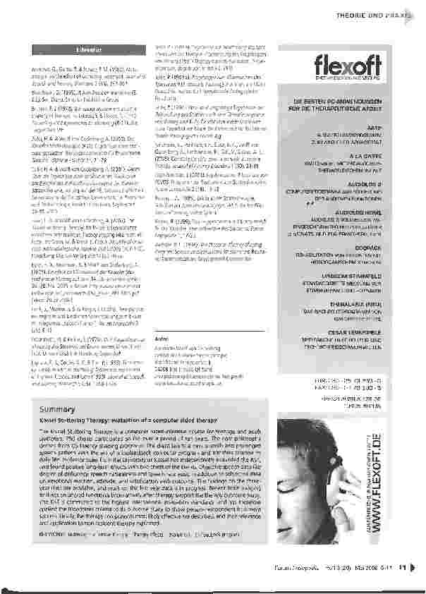 Vorschauseite 6: Die Kasseler Stottertherapie Evaluation einer computergestützten Intensivtherapie