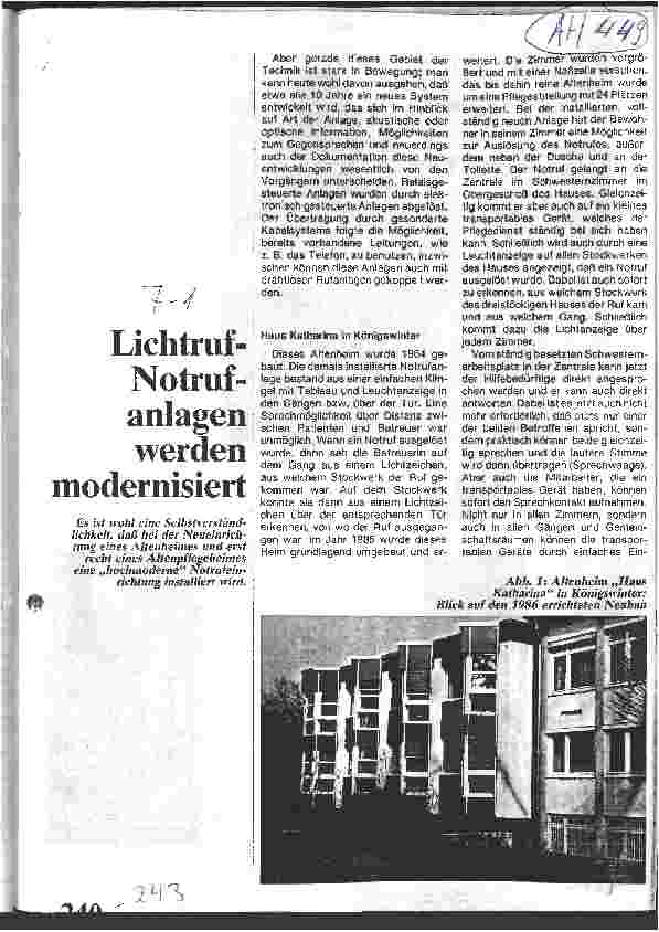 Vorschauseite 1: Lichtruf- Notrufanlagen werden modernisiert