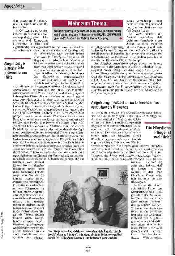 Vorschauseite 2: Pflege der Angehörigen Angehörigenarbeit in ambulanten Diensten