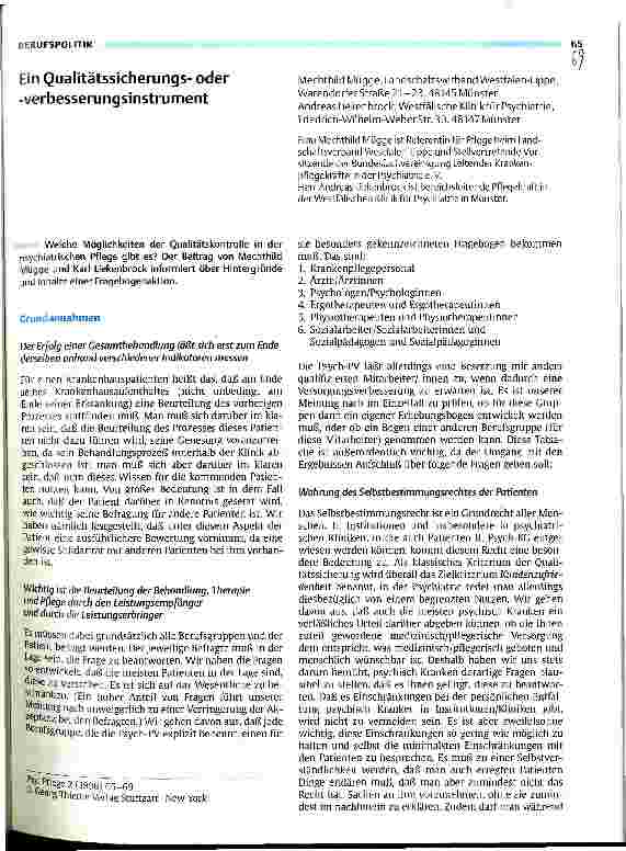 Vorschauseite 1: Ein Qualitätssicherungs-oder -Verbesserungsinstrument