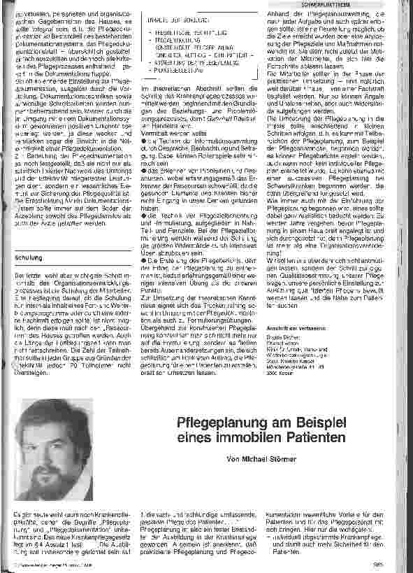 Vorschauseite 3: Pflegeplanung: Organisatorische Voraussetzungen in der Pflegeeinheit