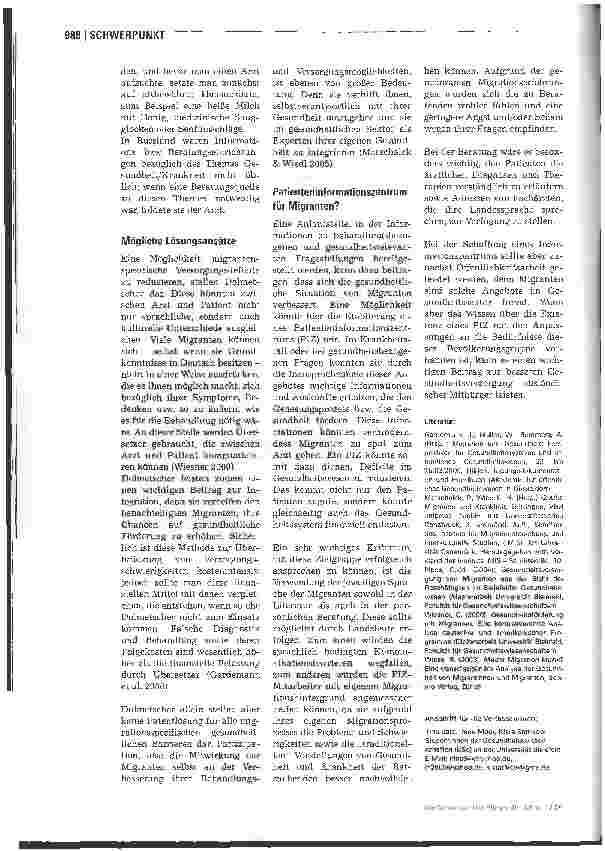 Vorschauseite 3: Migranten - Schlechte Karten für die Gesundheit