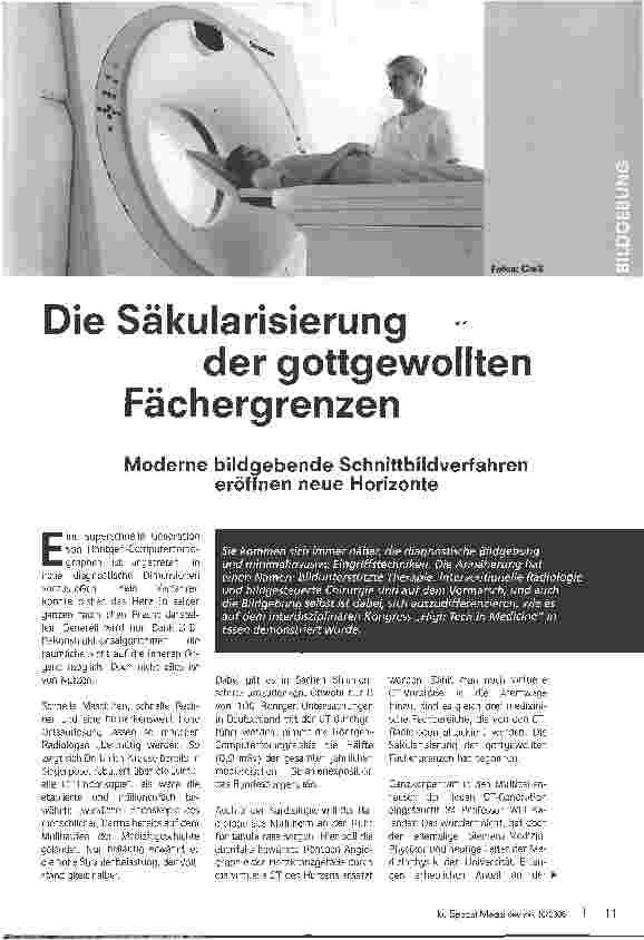 Vorschauseite 1: Die Säkularisierung der gottgewollten Fächergrenzen