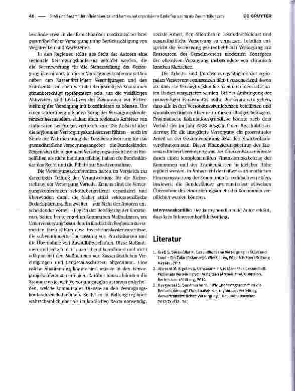 Vorschauseite 2: Kleinräumige und kommunal organisierte Bedarfsplanung als Zukunftskonzept