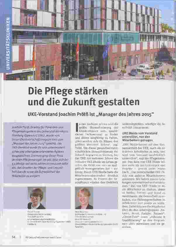 Vorschauseite 1: Die Pflege stärken und die Zukunft gestalten