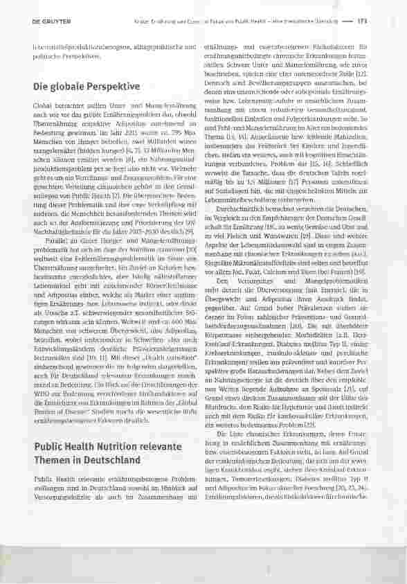 Vorschauseite 2: Ernährung und Essen im Fokus von Public Health eine thematische Übersicht