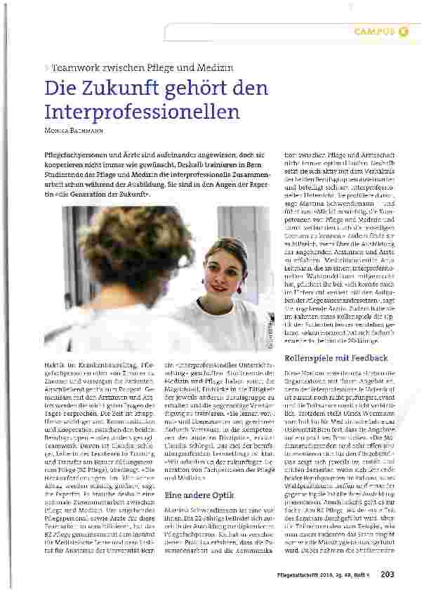 Vorschauseite 1: Die Zukunft gehört den Interprofessionellen