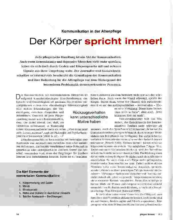 Vorschauseite 1: Der Körper spricht immer!