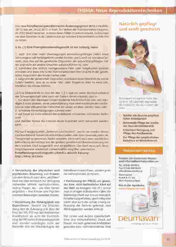 Vorschauseite 2: Präimplantationsdiagnostik: Fluch oder Segen?