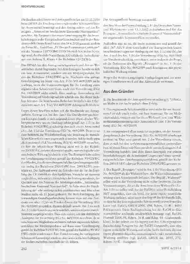 Vorschauseite 2: Der Anwendungsbereich eines ergänzenden Schutzzertifikats