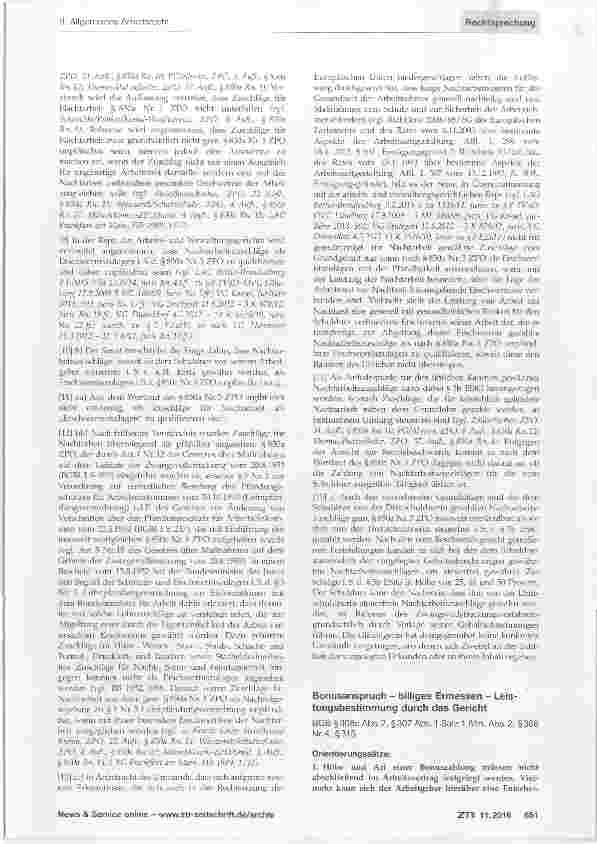 Vorschauseite 2: Nachtarbeitszuschläge Pfändbarkeit