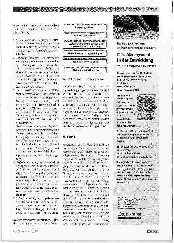 Vorschauseite 5: Vom Assessment zum Hilfeplan Case Management und Pflegebudget