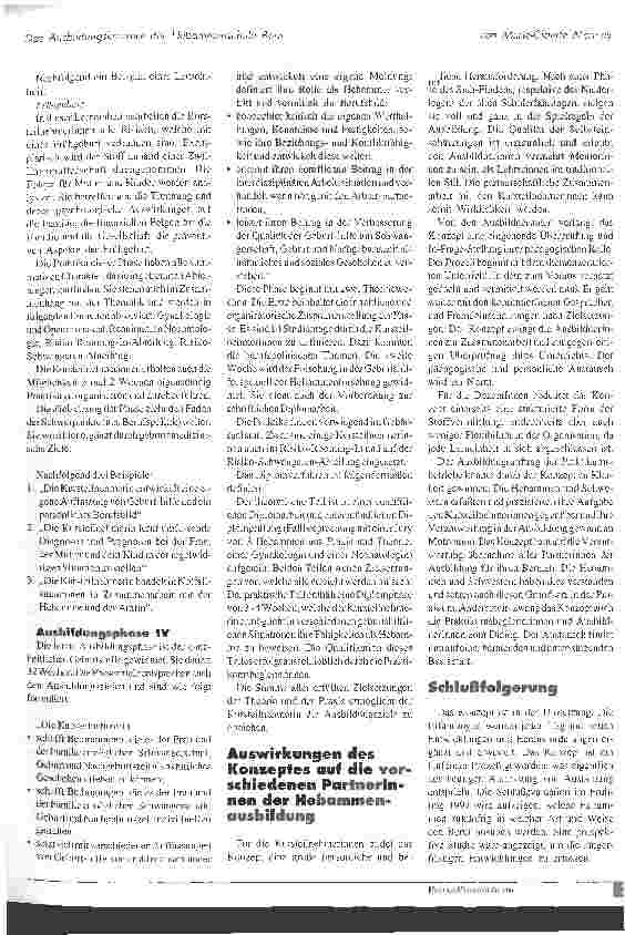 Vorschauseite 3: Das Ausbildungskonzept der Hebammenschule Bern