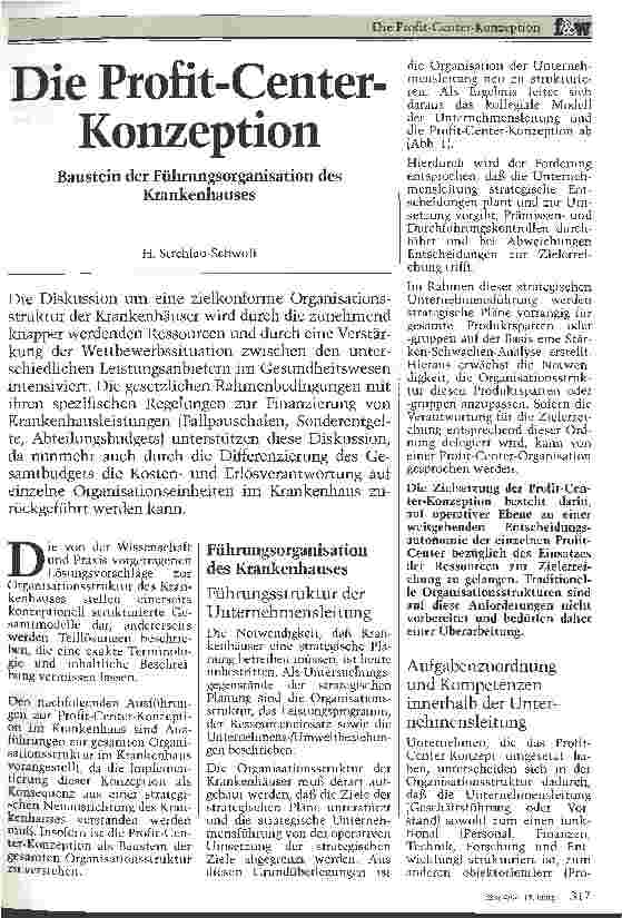 Vorschauseite 1: Die Profit-Center-Konzeption