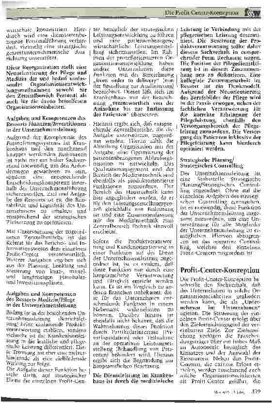 Vorschauseite 3: Die Profit-Center-Konzeption