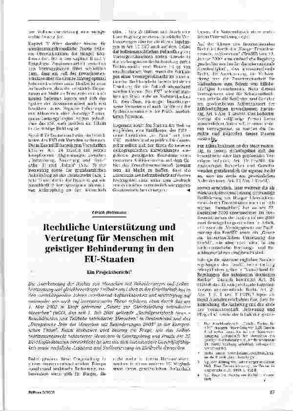Vorschauseite 5: Das Haager Übereinkommen überden internationalen Schutz von ErwachsenenReform des Internationalen Betreuungsrechts