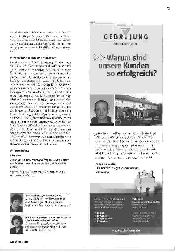 Vorschauseite 4: Bewohnerorientierter PersonaleinsatzTourenplan fürs Heim