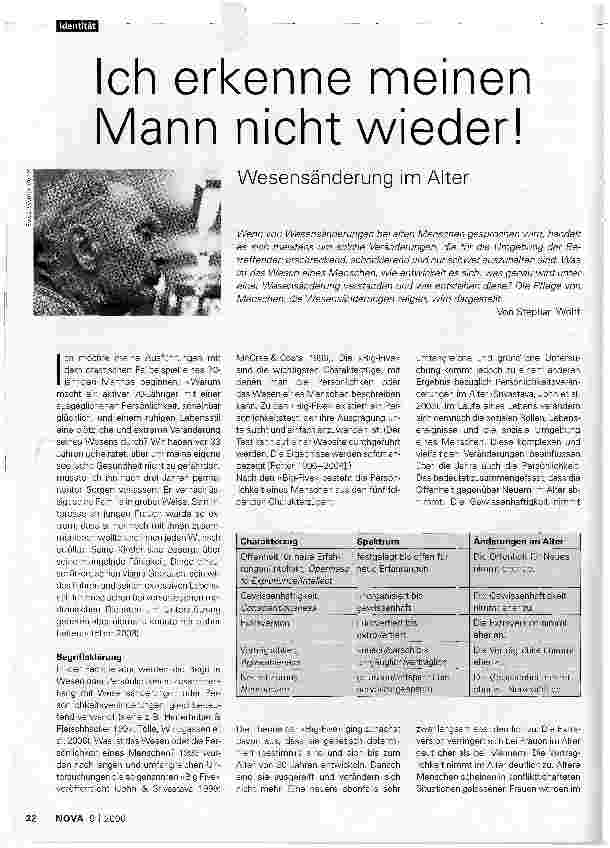 Vorschauseite 1: Ich erkenne meinen Mann nicht wieder