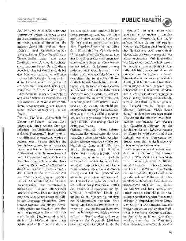 Vorschauseite 2: Leben Frauen länger oder sterben Männer früher?