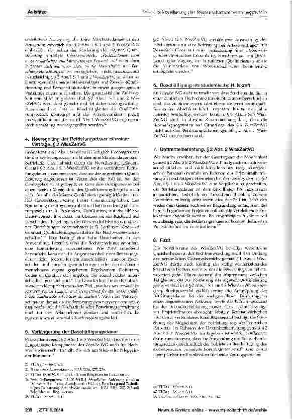 Vorschauseite 4: Die Novellierung des Wissenschaftszeitvertragsgesetzes