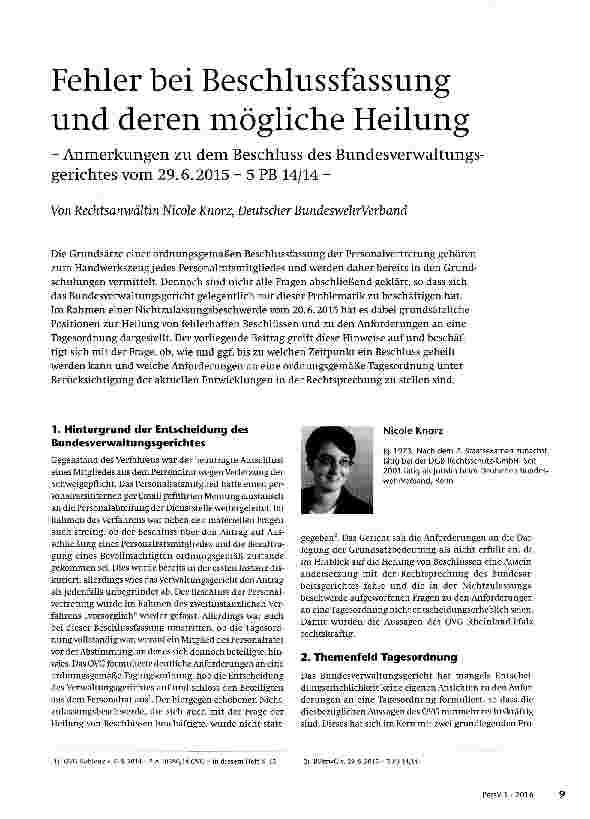 Vorschauseite 1: Fehler bei Beschlussfassung und deren mögliche Heilung