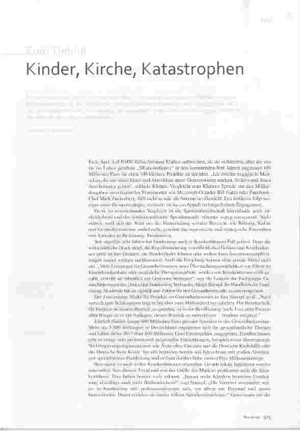 Vorschauseite 1: Kinder, Kirche, Katastrophen
