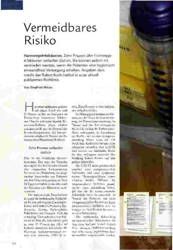 Vorschauseite 1: Vermeidbares Risiko