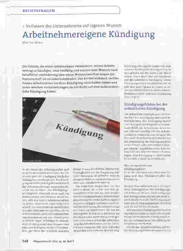 Vorschauseite 1: Arbeitnehmereigene Kündigung