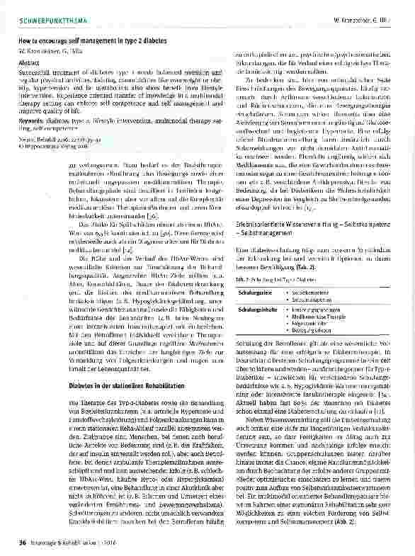 Vorschauseite 2: Eigenverantwortung stärken -Erfahrungen bei Diabetes mellitus Typ 2