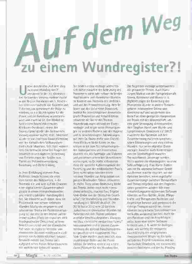 Vorschauseite 1: Auf dem Weg zu einem Wundregister?!
