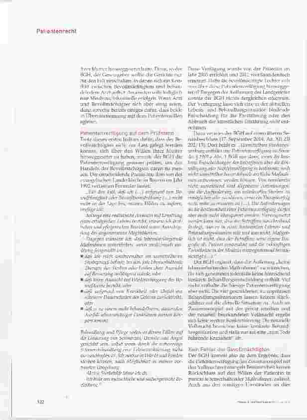 Vorschauseite 4: Anforderungen an Patientenverfügungen und Vorsorgungsvollmachten verschärft