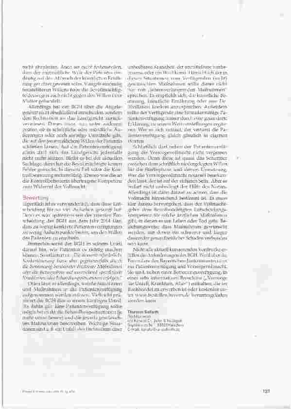 Vorschauseite 5: Anforderungen an Patientenverfügungen und Vorsorgungsvollmachten verschärft