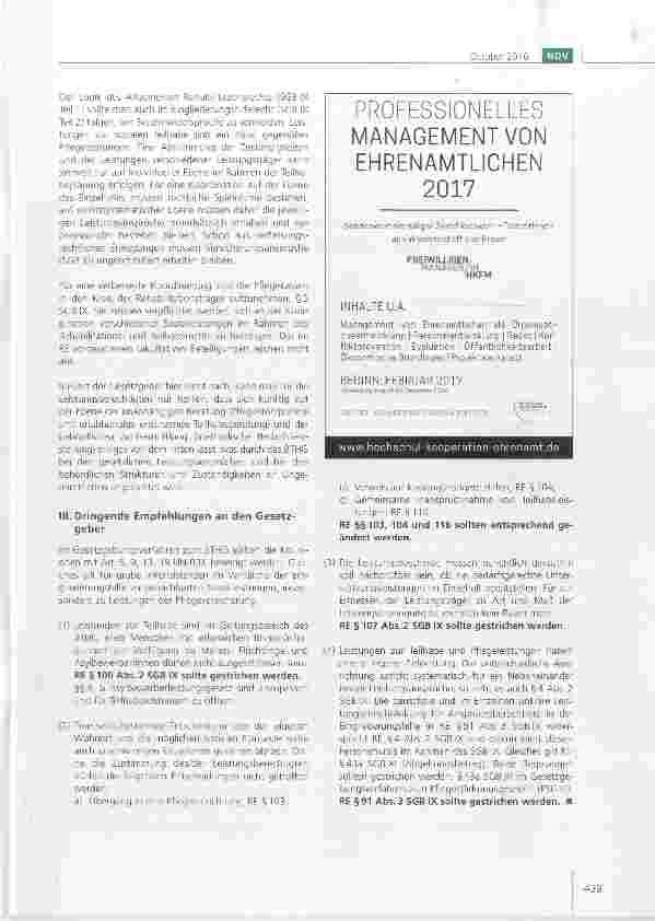 Vorschauseite 5: Neue Eingliederungshilfe? Der Entwurf eines Bundesteilhabegesetzes aus sozialrechtlicher Sicht