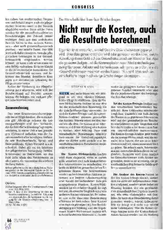 Vorschauseite 4: Das KVG und die Gretchenfrage Vermutungen über die Auswirkungen des neuen Krankenversicherungsgesetzes