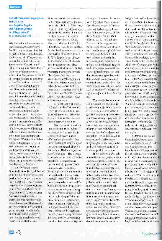 Vorschauseite 1: Betrifft: Thromboseprophylaxe, Teil I, II und III von Angelika Zegelin und Andreas Gerlach in Pflege aktuell 11 und 12/95 und 1/96