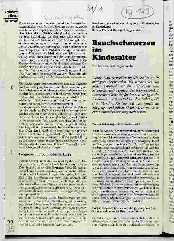 Vorschauseite 1: Bauchschmerzen im Kindesalter