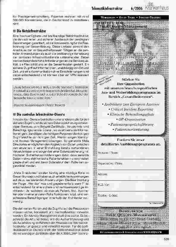 Vorschauseite 3: Sichere Telematikinfrastruktur im Gesundheitswesen