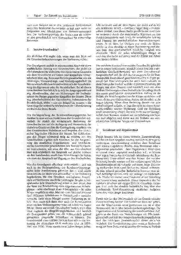 Vorschauseite 2: Zur Zukunft des Sozialstaates