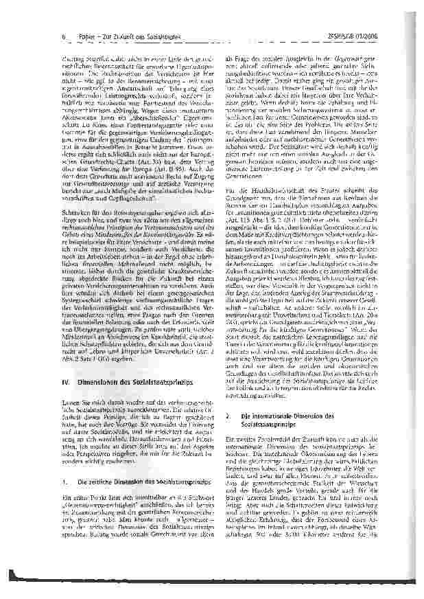 Vorschauseite 4: Zur Zukunft des Sozialstaates