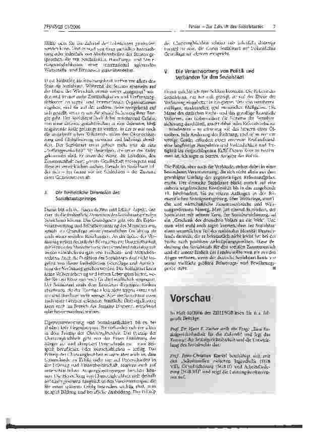Vorschauseite 5: Zur Zukunft des Sozialstaates