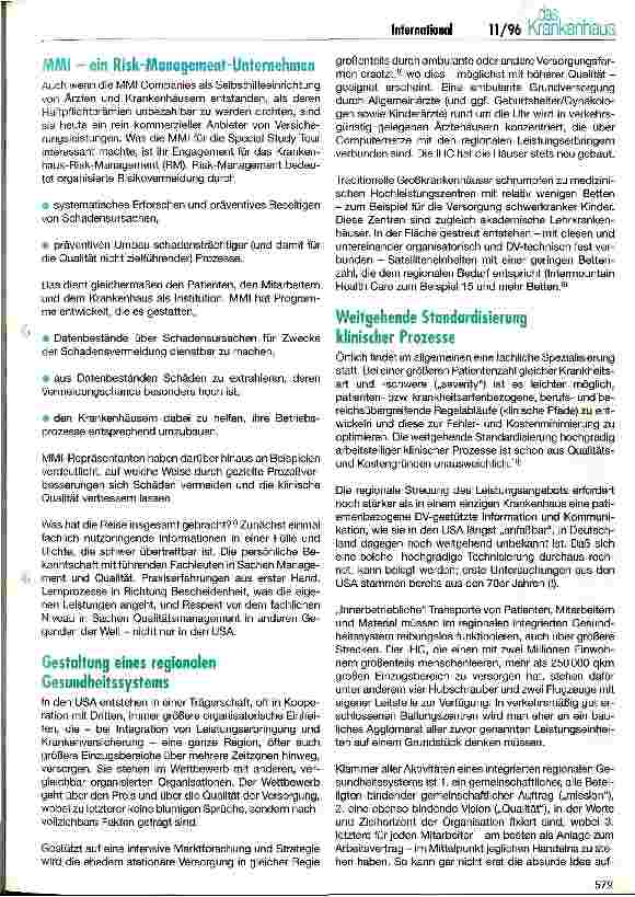 Vorschauseite 3: Quality - the Cutting Edge Bericht über eine Studienreise der International Hospital Federation