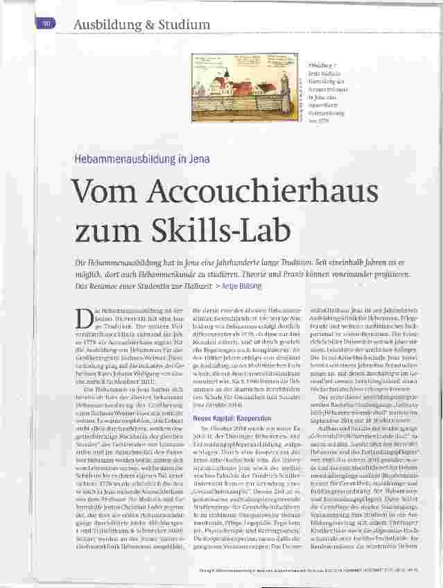 Vorschauseite 1: Vom Accouchierhaus zum Skills-Lab