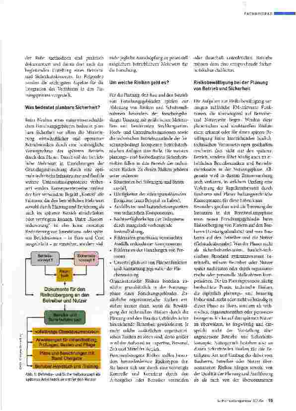 Vorschauseite 2: Gefährdungsprognose zur Risikominimierung bei der Planung von Forschungsgebäuden