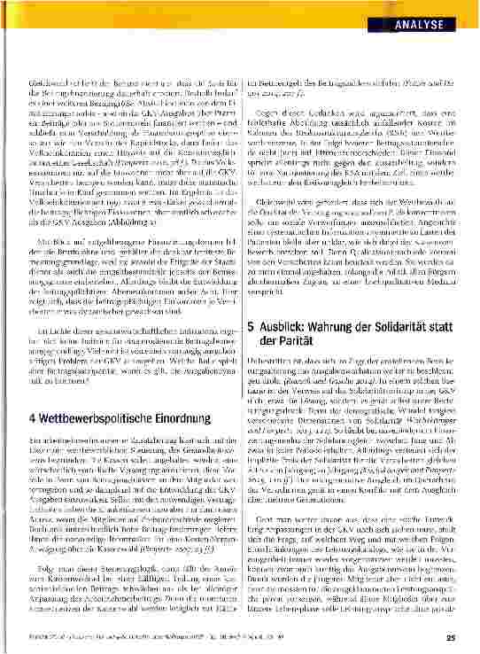 Vorschauseite 3: Die aktuelle Debatte über Beitragsparität eine ökonomische Reflexion