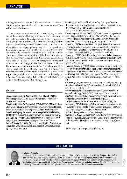 Vorschauseite 4: Die aktuelle Debatte über Beitragsparität eine ökonomische Reflexion