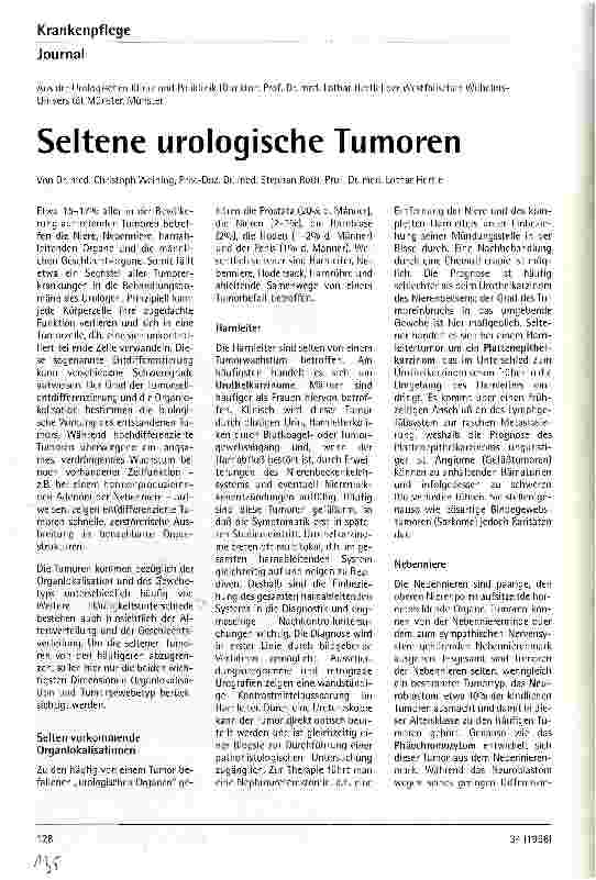 Vorschauseite 1: Seltene urologische Tumoren